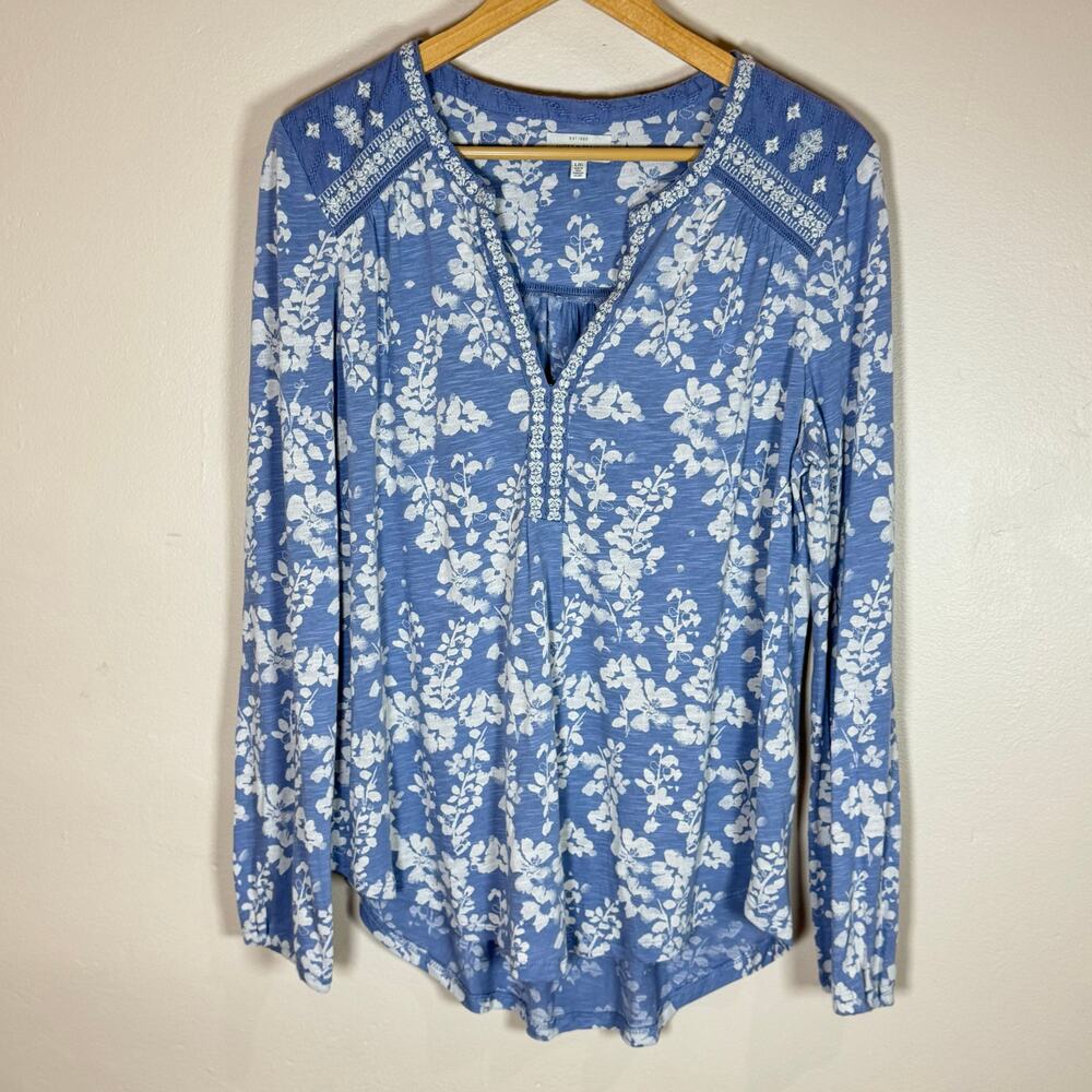 Lucky Brand Blue Floral Blouse
